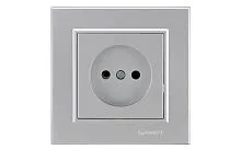 Розетка 1-м СП Karea 10А IP20 б/з сереб. Makel 56065022