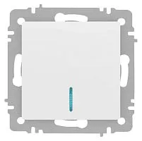 Выключатель Accent 6-102-01М с подсветкой 10А-250В IP20 СУ AL/CU бел. матов. Intro Б0063466