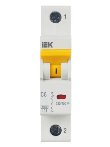 Выключатель автоматический модульный 1п C 6А 6кА ВА47-60M KARAT IEK MVA31-1-006-C фото 10