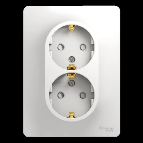 Розетка 2-м СП Glossa 16А IP20 с заземл. защ. шторки в сборе бел. SE GSL000126 фото 5