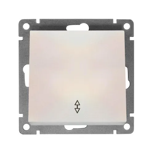 Переключатель проходной 1-кл. СП Афина 10А IP20 механизм жемчуж. Universal A0025-OBr