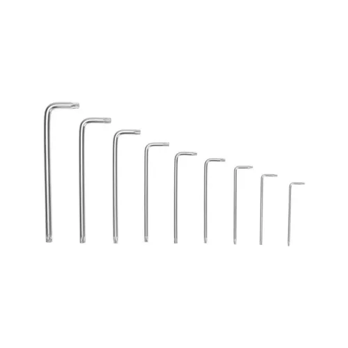 Набор ключей имбусовых Tamper-Torx 9шт ТТ10-ТТ50 закаленные удлиненные никель Kranz KR-12-5221 фото 9