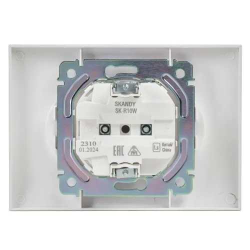 Розетка 2-м SKANDY 10А без заземл. без защ. шторок в сборе SK-R10W арктич. бел. IEK SK-R20-10-K01-F фото 6