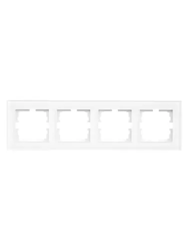 Рамка 4-местн. гориз. VESNA стекло белый матов. LEZARD 742-5380-149 фото 2