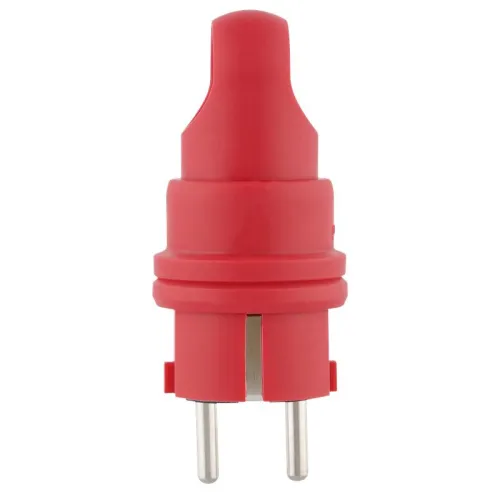 Вилка каучуковая прямая с/з 90град. с кольцом 16А 230В IP44 красн. Duwi 27459 9 фото 6
