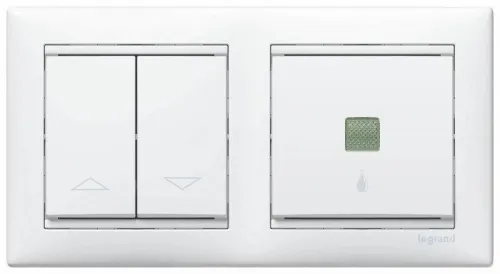 Выключатель кнопочный 1-кл. 1п 2мод. СП Valena 10А 250В с подсветкой симв. лампы механизм бел. Leg 774413 фото 2