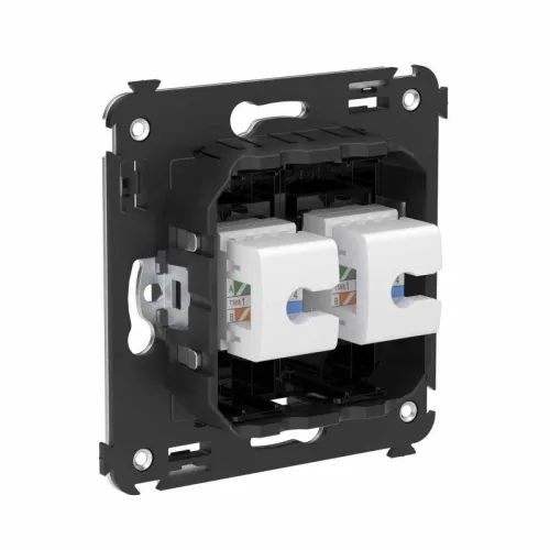 Розетка телефонная 2-м СП Avanti "Черный квадрат" RJ12 без шторок механизм DKC 4402614 фото 2