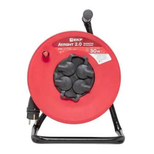 Удлинитель на катушке 4х30м с заземл. 16А IP44 Атлант 2.0 3.5кВт КГ 3х1.5 PROxima EKF UKA02-16-315R-4-30-IP44 фото 7