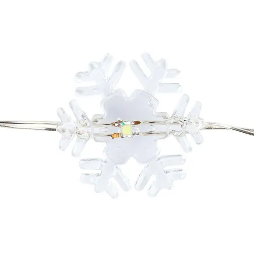 Гирлянда светодиодная "Снежинки" 2м 20LED бел. 2Вт 6В IP20 провод прозр. элементы питания 2хCR2032 (в компл.) Neon-Night 303-010 фото 7