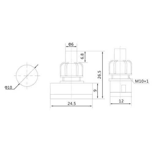 Выключатель-кнопка 250В 1А (2с) ON-OFF (PBS-17A2) (для настольной лампы) черн. Rexant 36-3011 фото 2