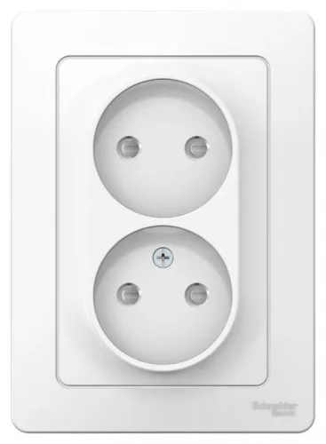 Розетка 2-м СП Blanca 16А IP20 250В без заземл. защ. шторки бел. SE BLNRS000121 фото 3