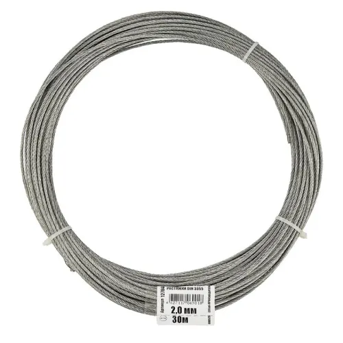 Трос для растяжки 2.0мм DIN 3055 стальной (уп.30м) Tech-Krep/Zitar 127844