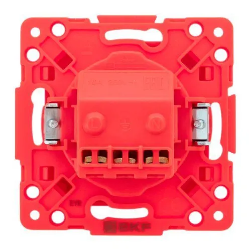 Розетка 1-м СП Стокгольм 16А с заземл. защ. шторки винтов. клеммы механизм красн. EKF EYR16-028-30 фото 8