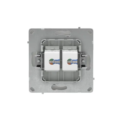 Розетка компьютерная 2-м KANT RJ45 кат.5E без шторки бел. песок DKC 7010664 фото 2