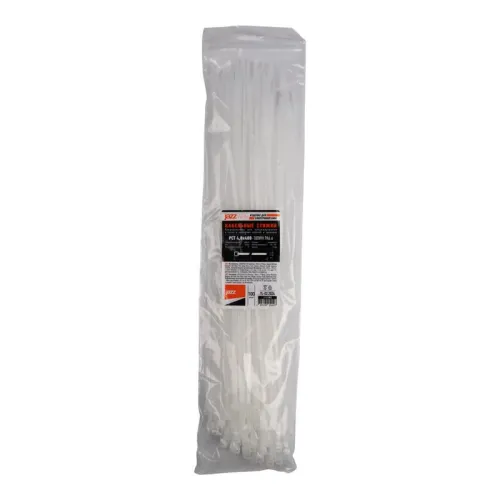 Хомут кабельный (стяжка) PCT 4.8х400-100WH 4.8х400 PA6.6 бел. (уп.100шт) JazzWay 5054097 фото 3
