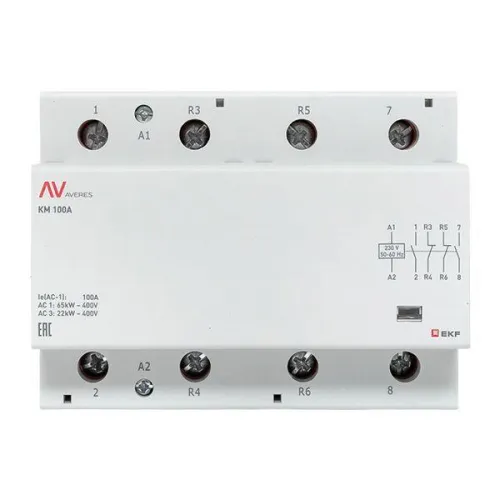 Контактор модульный КМ 100А 2NO+2NC 230В AC (6 мод.) AVERES EKF km-av-6-100-22-230V фото 9