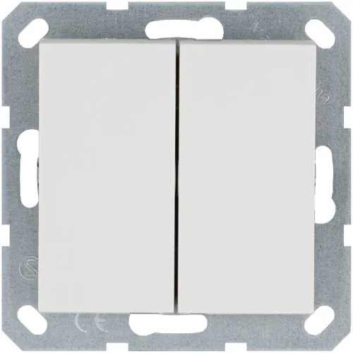 Переключатель проходной 2-кл. 10А IP20 механизм бел. глянцевый Jasmart G3022W