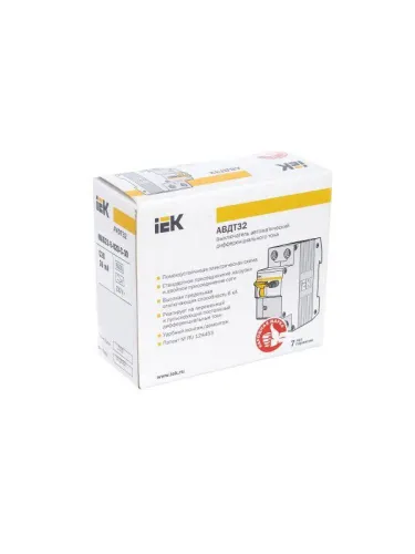 Выключатель автоматический дифференциального тока 2п (1P+N) C 40А 30мА тип A 6кА АВДТ-32 KARAT IEK MAD22-5-040-C-30 фото 11