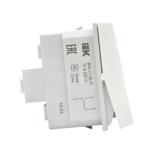 Выключатель проходной 1-кл. 1мод. ВК4-11-00-П бел. PRIMER IEK PR-KK40D-VPO-2-1-K01 фото 2