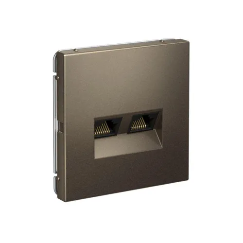 Розетка компьютерная 2-м ArtGallery RJ45 + RJ45 кат.5E механизм мокко SE GAL000685 фото 2