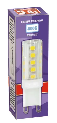 Лампа светодиодная PLED-G9 5Вт капсульная 4000К нейтр. бел. G9 320лм 175-240В JazzWay 1032133B фото 2