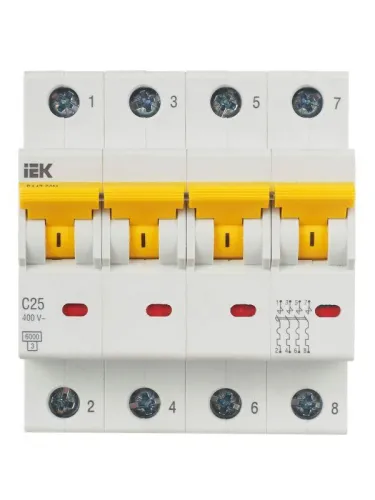 Выключатель автоматический модульный 4п C 25А 6кА ВА47-60M KARAT IEK MVA31-4-025-C фото 10