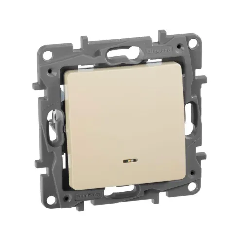 Переключатель 1-кл. СП Etika Plus 10А IP20 250В 10AX с подсветкой безвинтов. зажимы механизм сл. кость Leg 672315 фото 3