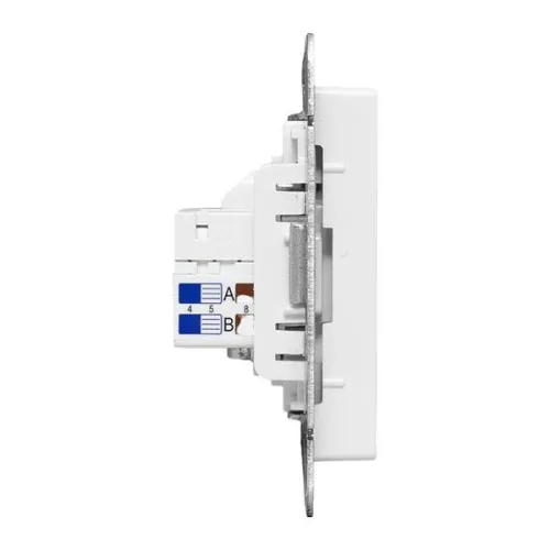 Розетка телевизионная + компьютерная СП Эпика TV + RJ45 кат.5 механизм бел. EKF UP1-SOW-TV+RJ фото 6