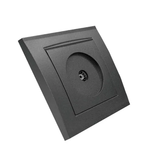 Розетка телевизионная TV 1-м СП Бриллиант в сборе графит Universal 7947571-Gr фото 2
