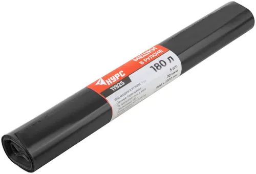 Мешок для строительного мусора ПВД прочные 180л 900х1200мм толщина 70мкм (уп.5шт) КУРС 11925 фото 2