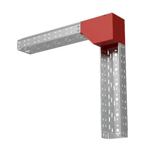 Угол для лотка вертикальный внешний левый с разворотом трассы на 90град. 150х80 сталь 1мм "ПЛЮС" VLPDplus90-80-150-L КМ PL3758 фото 2