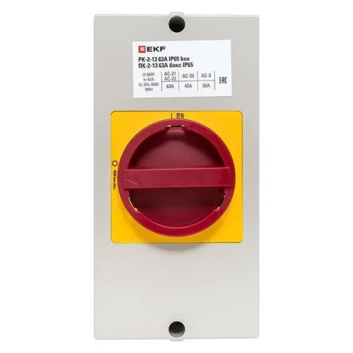 Переключатель кулачковый ПК-2-13 63А 3п "ВКЛ-ВЫКЛ" с блокировкой в боксе IP65 PROxima EKF pk-2k-13-63-a65 фото 8