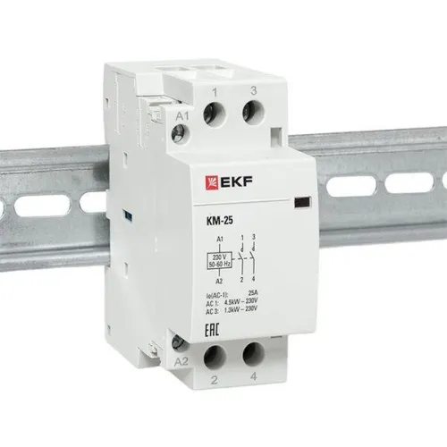 Контактор модульный КМ 25А 2NО (2 мод.) EKF km-2-25-20 фото 3