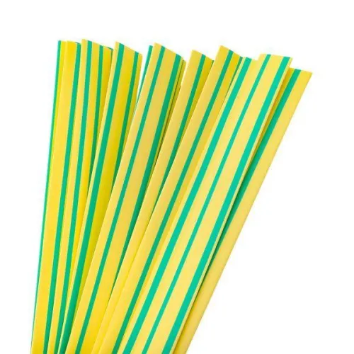 Трубка термоусадочная ТУТ нг 12/6 желт./зел. 1м (уп.50м) PROxima EKF tut-12-yg-1m фото 2