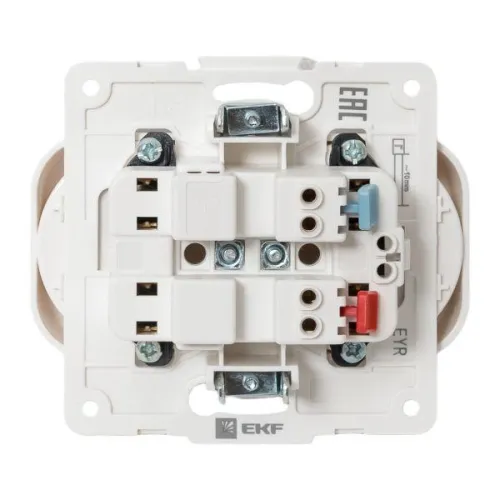 Розетка 2-м СП Стокгольм 10А IP20 без заземл. защ. шторки механизм бел. PROxima EKF EYR10-102-10 фото 5