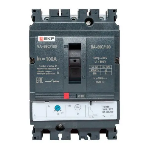 Выключатель автоматический 3п 100/100А 36кА ВА-99C Compact NS PROxima EKF mccb99C-100-100 фото 3