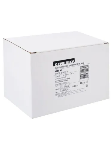 Выключатель автоматический 3п 250А 25кА ВА66-35 GENERICA SAV30-3-0250-G фото 10