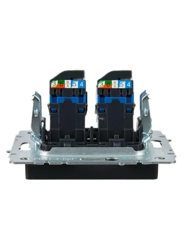 Розетка компьютерная двойн. СП RJ45 кат.6 BRITE РК11-2-БрГ механизм графит IEK BR-K20-2-K53 фото 2