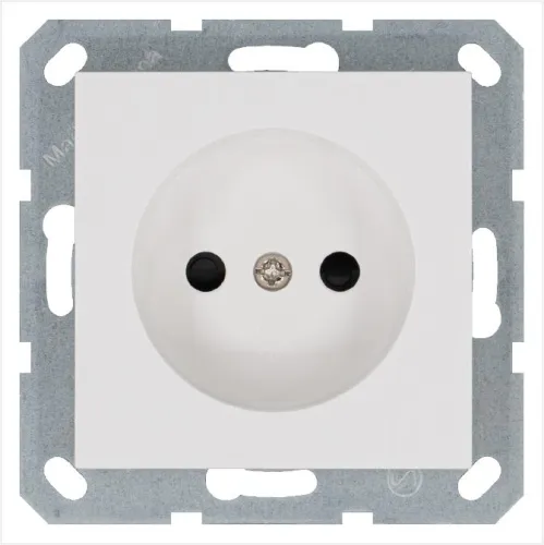 Розетка 1-м 16А IP20 без заземл. защ. шторки механизм бел. глянцевый Jasmart G5503W