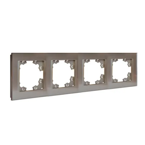 Рамка 4-м Афина стеклянная мокко UNIVersal 2287 фото 2