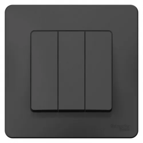 Выключатель 3-кл. СП Blanca 10А IP20 (сх. 1+1+1) 250В антрацит SE BLNVS100506 фото 2