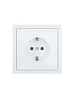 Розетка 1-мест. с/з ПБТ СП ZIMA безвинт. зажим бел. LEZARD 704-0288-122BQC