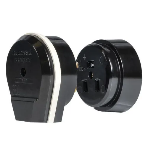 Разъем 1-м ОП РШ-ВШ 32А IP20 250В 2P+PE карболит. черн. PROxima EKF AS-250-O-03 фото 2