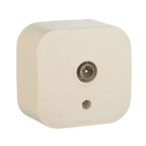 Розетка телевизионная TV 1-м ОП Quteo IP20 с топологией "звезда" сл. кость IEK 782245