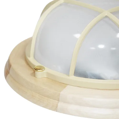 Светильник НББ 03-60-014 "Терма 1302" 1х60Вт E27 IP65 кругл. малый матов./корпус с решеткой дерево липа (инд. упак.) Элетех 1005501031 фото 3