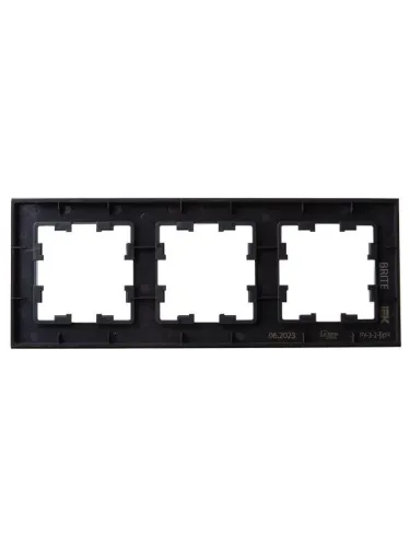 Рамка 3-м BRITE РУ-3-2-БрЧ стекло черн. IEK BR-M32-G-K02 фото 2