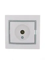 Розетка телевизионная оконечная TV СП Mira 16А IP20 с сер. вставкой бел. LEZARD 701-0215-130