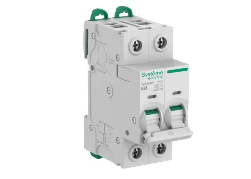 Выключатель автоматический 2п B 25А 6кА Systeme9 400В SE S9F21225