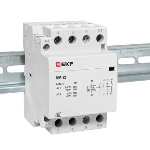 Контактор модульный КМ 32А 3NО+NC (3 мод.) EKF km-3-32-31 фото 5