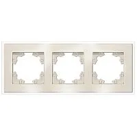 Рамка 3-м Афина стеклянная сл. кость (ivory) UNIVersal 2274